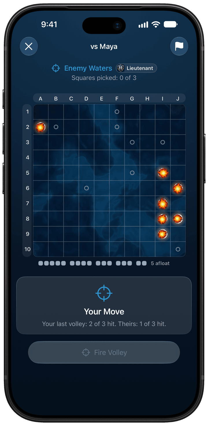 Torpedo on iPhone: a battle by turns against Maya, waiting for your move