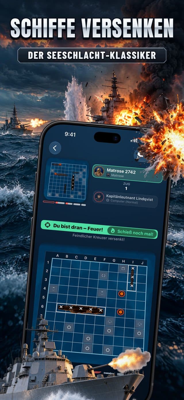 App-Store-Screenshot von Torpedo: Schiffe versenken
