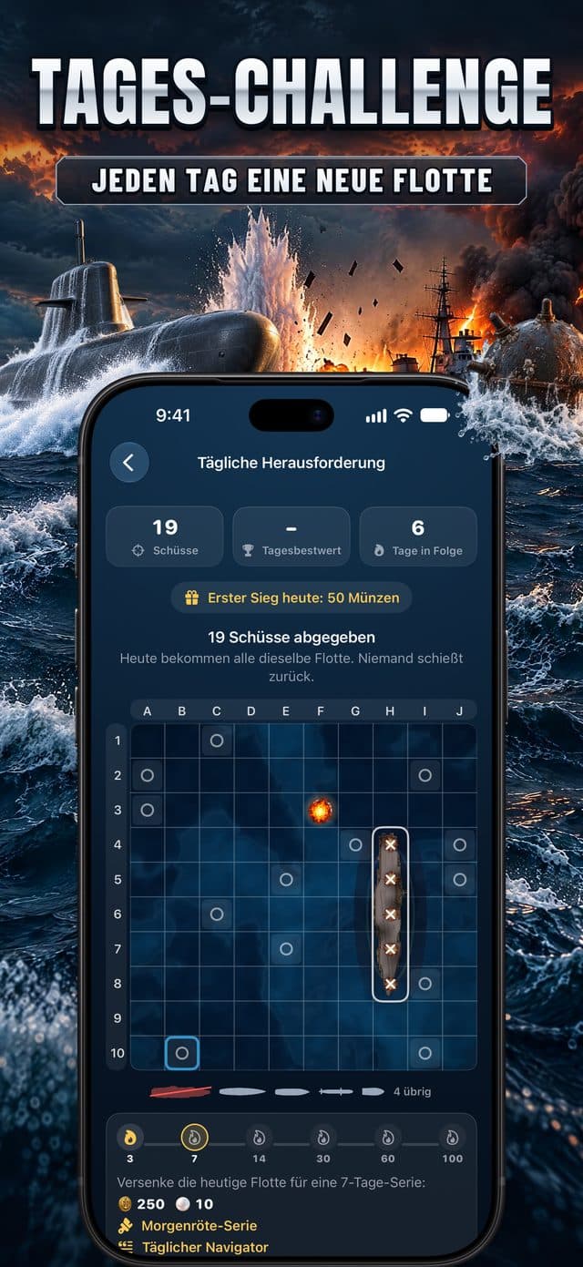 App-Store-Screenshot von Torpedo: Tages-Challenge