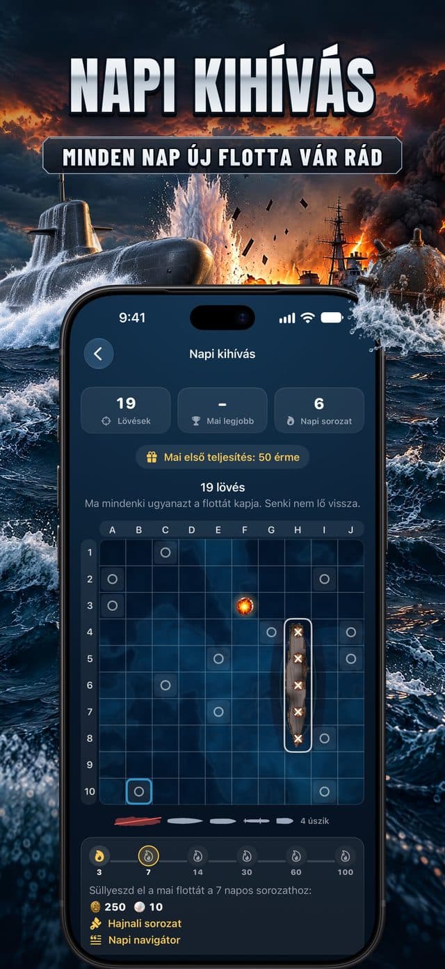 A Torpedó magyar App Store-képernyőképe: Napi kihívás