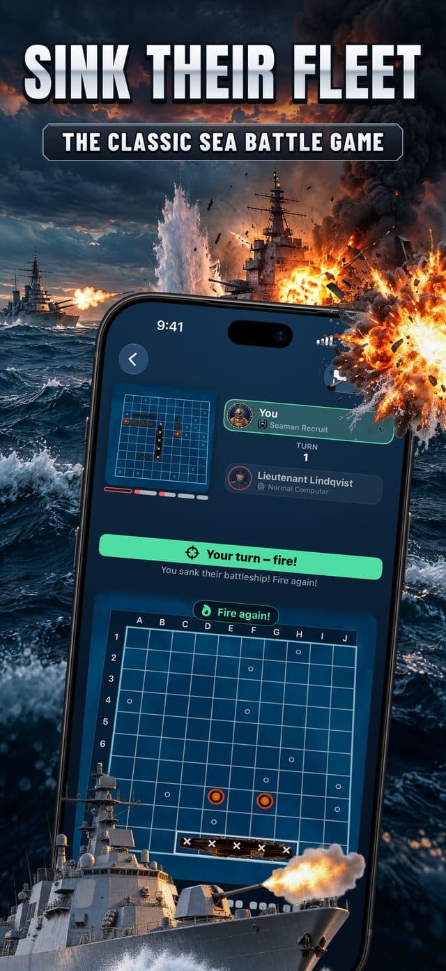 Torpedo App Store screenshot: Sink their fleet