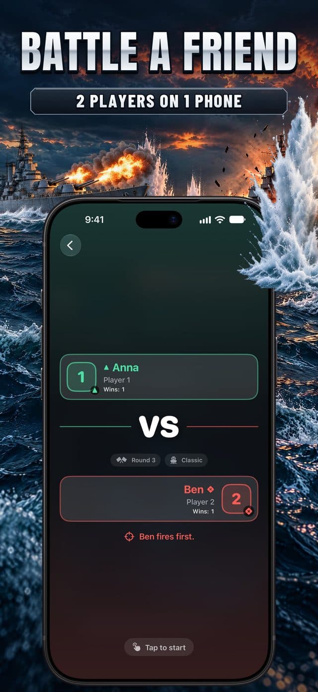 Torpedo App Store screenshot: Battle a friend